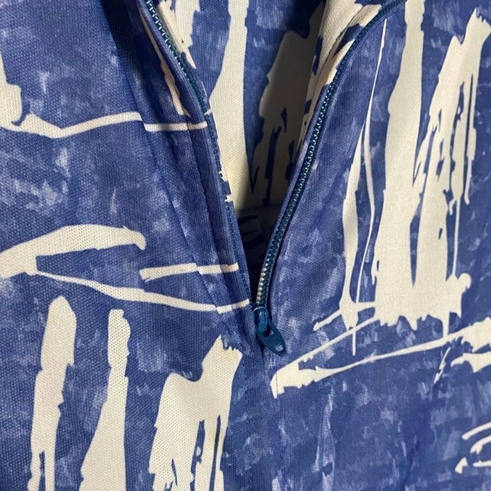 Vintage 1970s Blue Jumpsuit | Retro Wide Leg Tie Waist | Boho Mod | Size M - Picture 6 of 8